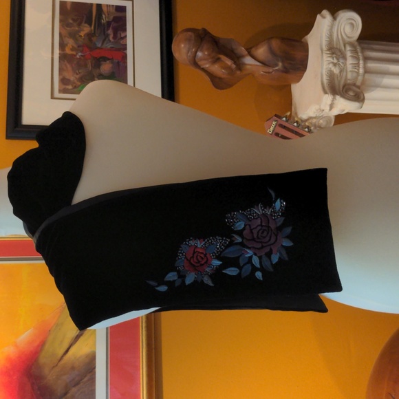 Black Velvet August Silk Wrap Scarf - Picture 4 of 5